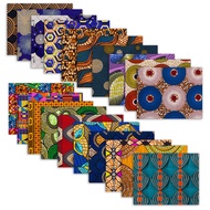 16 Pcs 100% Polyester Fabric Ankara Wax Print, Repeat-Free Ankara Print for Sewing, Craft Projects, 