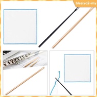 [BlesiyaedMY] Flute Cleaning Stick Flute Cleaning Cloth Wind Instrument Tool Flute Care Tool for Sax