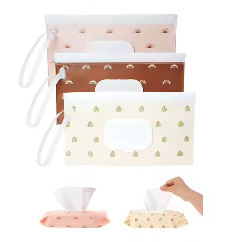 Wet Wipes Dispenser Portable Wipes Bag Refillable Holder Baby Pouches Reusable Tissue Case EVA Snap-