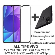 (2in1) Tempered glass full glass + softcase autofocus Vivo Y71, Y81, Y83, Y91, Y91C, Y93,Y95,Y12,y12