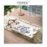 Tlife Weiduo จานเซรามิกวินเทจหรูหราสำหรับตกแต่งบ้านสไตล์ยุโรป จานใส่ผลไม้ขนาดใหญ่ จานเสิร์ฟขนาดใหญ่ 