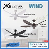 BESTAR WIND Ceiling Fan DC Motor  With LED Light 24w (3tones) 32/42/52in - wide coverage wind area