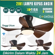 GOGEOUS 2025 New 24/26 Inch Modern 5-Blade Silent Ceiling Fan with LED Light - Strong Wind & Baby-Sa