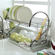 2-tier Stainless Steel Dish Rack Chrome Dish Drainer