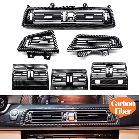 Carbon Fiber Front Left Right Rear Air Conditioner AC Vent Grille Cover For BMW 5 Series F10 F11 F18