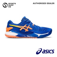 ASICS Gel Resolution 9 Mens Tennis Shoes (Tuna Blue/Sun Peach)