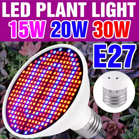 25W E27/E26 Full Spectrum Plant Grow Light Bulb LED Hydroponics Fill Lamp Indoor Vegs Potted Fruit S