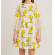 Tweety Dress With Cute Bird Pattern Wear It And It's Too To Resist. Doll Sleeve Design Decorated Wit