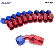 10pcs /set 45 Degree High Performance AN10 Hose End Fitting Aluminum Oil cooler hose fitting  AN10-4
