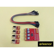 4-way line tracking sensor module: IR, infrared