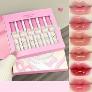 Little Cute Cat 6-pack Mirror Lipstick Glaze Set Lipstick Non Stick Cup