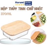 370 mL Wooden Lid Glass Lunch Box for Food Storage, Glass Lunch Box, Office Lunch Box CN61G