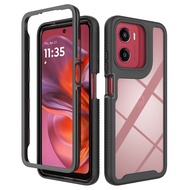 Shockpoorf Clear Case for Motorola G15/G05/G35/G55, Hard PC+Soft TPU Protective cover