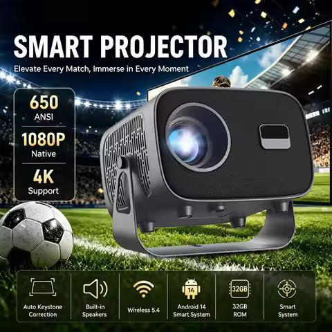 A10 Projector 4K HD Display High Brightness Portable Smart Projector for Home Movie Built in 5W Spea