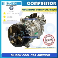 MGC  SANDEN CHINA VOLKSWAGEN VENTO / POLO 1.6 2018 6PK SD6V12 COMPRESSOR ( 1948 )