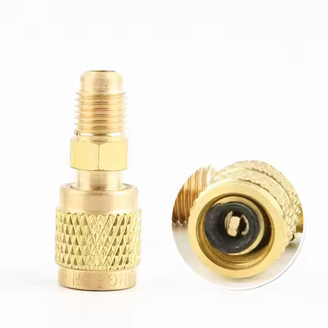Adapter to 5/16"charging Hose Pump R410A Brass for Refrigerant HVAC Mini Split Air Conditioners 1/4"