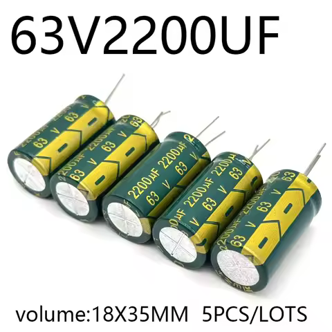 5pcs/lots 63V2200UF 18*35MM high frequency low impedance aluminum electrolytic capacitor 63v2200uf