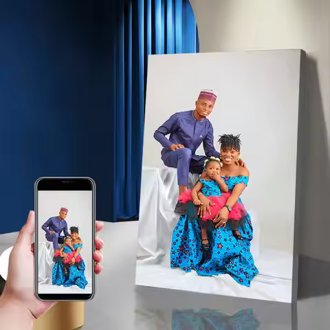 1 pcs Send photo Print the photo on canvas painting with DIY frame or No framecustom family photo/Co