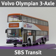 [SG STOCK] 1/76 CMNL SBS Transit Volvo Olympian 3 Axle (SBS9228C) Route 28 to Tampines Bus Model