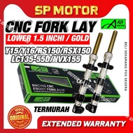 LC135 4S 5S Y15 Y16 RS150 RSX150 NVX155 SRL115-FI FORK LAY LOWER 1.5 INCHI FRONT FORK DEPAN CNC ORIG