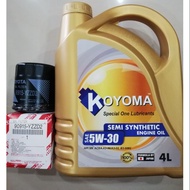 TOYOTA CAMRY SXV10 SXV20 , UNSER KF80 , TOYOTA INNOVA FORTUNER OIL FILTER + KOYOMA 5W30 SEMI SYNTHET