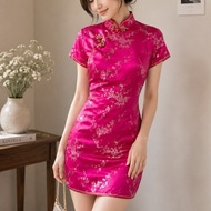 Cheongsam Dress Wanita qipao sincia imlek dusty pink