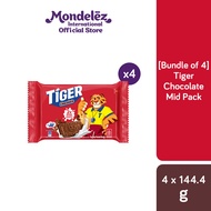 [Bundle of 4] Tiger Plain Sweet Biscuit Mid Pack [Original 144.4g/ Chocolate 144.4g/ Susu 175g]