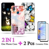 2 IN 1 VIVO Y11 2019 VIVO 1906 Soft Case With Ceramic Protector Screen Curved Tempered Film
