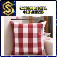 SARUNG BANTAL SOFA ZIP / SARUNG BANTAL SEGI EMPAT/ SQUARE PILLOW CASE ZIP  - READY STOCK