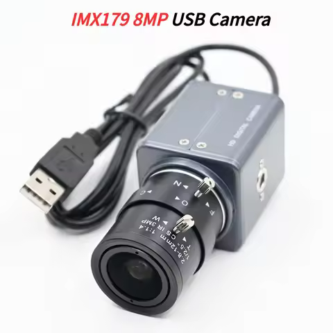 IMX179 HD USB Camera 8MP, Mini Case Webcam With 5-50mm 2.8-12mm Varifocal CS Lens,Plug And Play,3264