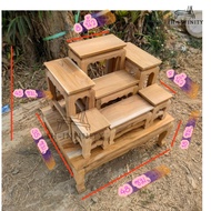 Teak Altar Table Village No. 7 Front 4 Unpainted Work