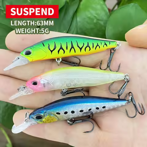 1Pcs 63mm 5g Minnow Lure Wobbler Fishing Suspending Hard Plastic Isca Artificial Bait Pesca Fishing 
