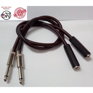 2nos. 1/4" Mono/Stereo Plug (Male) to 2nos. 1/4" Mono/Stereo Socket (Female) Cable Set (50cm)(1M)(2M