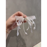 Ribbon Lace Pearl Shoe Charms PAIR