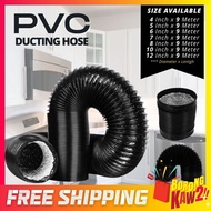 4/5/6/7/8/10/12 Inch x 9 Meter Flexible PVC Aluminium Ducting Suction Hose Thick Foil Fireproof Wate