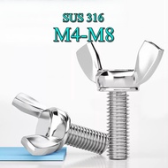 Twin wings Bolts And Nut 316 Stainless Steel / Butterfly style handle screw and nut M4/M5/M6/M8[NBL]