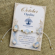 "Best Wishes" Birthstone Bracelet - Opalite - October Month for harapan & Creativity