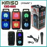 Portable Karaoke Bluetooth Speaker KMS-6685/6686 4+4 Inch X2 LED Bluetooth/USB/TF/LED Light With Fre