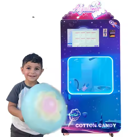 Commercial Cotton Candy Vending Machine Single Cabinet Automatic Cotton Candy Gumball Machine