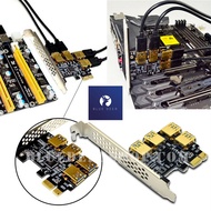 Gold-plated Pci-E 1 to 4 Pci 16X Pci-E Adapter - 1X to 4 Pci E Usb 3.0 - 4 Stable and Safe Slots