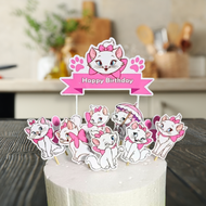 Topper Kucing Marie Custom Nama untuk Hiasan Kue Ulang Tahun / Ultah Anak Karakter (Toper Cake Cat)
