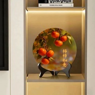 [Upgrade]Six Persimmons Persimmon Ruyi Ornament Living Room Decorative Painting Persimmon Cake Ornam