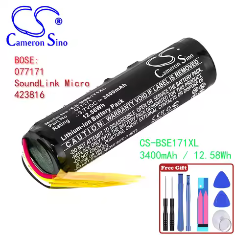 Category Speaker 3400mAh / 12.58 Battery For BOSE 077171 SoundLink Micro 423816 Color Black Volts 3.