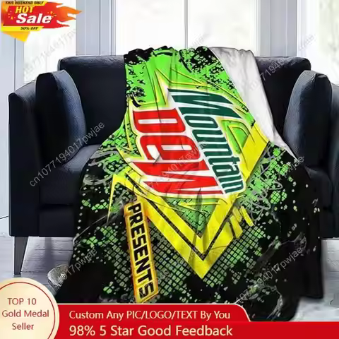 Mountain Dew Fleece Blanket, Mtn Dew Merch Throw Blanket Space Gift For Fan Warm Winter Throw Movie 