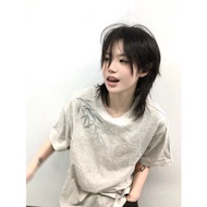 COD744 Women's Summer Loose-Fit Round Neck Short Sleeve T-shirt | 100% Cotton Combed