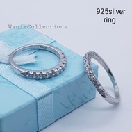 (CR7385)Original 925 silver ring with white gold plated stone ladies ring cincin perak 925 cincin perempuan