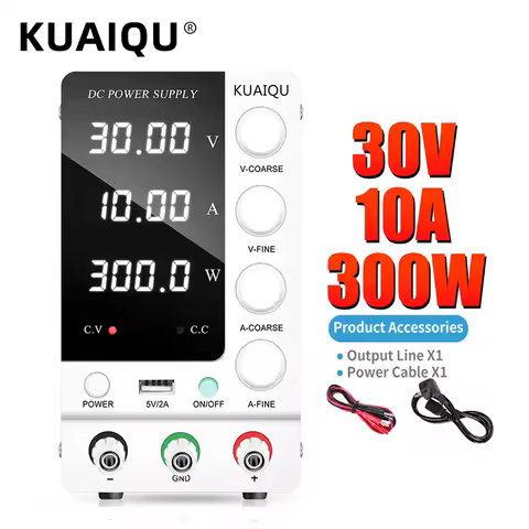 KUAIQU SPS-C3010 Adjustable DC Power Supply 30V 10A 6A Voltage Regulator ON/OFF Preset Current 60V 5