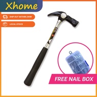 [Xhome] MARKSMAN 27mm Tubular Steel Claw Hammer with Nail Box Set, Tukul Besi