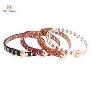 { MY Fashion } New Grunge Women Belt Adjustable Hole Grunge Punk Belts For Women Alloy Pin Bule Leat