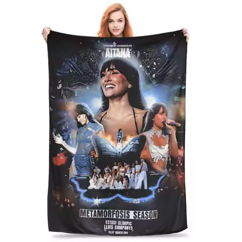 Aitana Music Singer Flannel Blanket Spring Warm Throw Blanket for Girls Boys Home Decor Novelty Beds